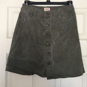 Green denim high waisted mini!